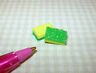Miniature Kitchen Scrub Sponges (2) Yellow And Green, For Dollhouse 1:12