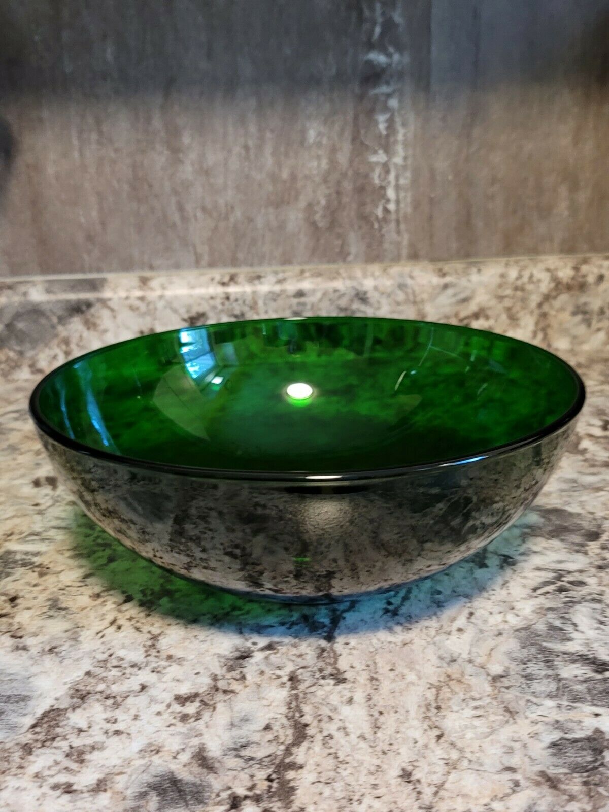 Vintage Anchor Hocking Emerald Forest Green Salad/pasta Serving Bowl 10" Mixing