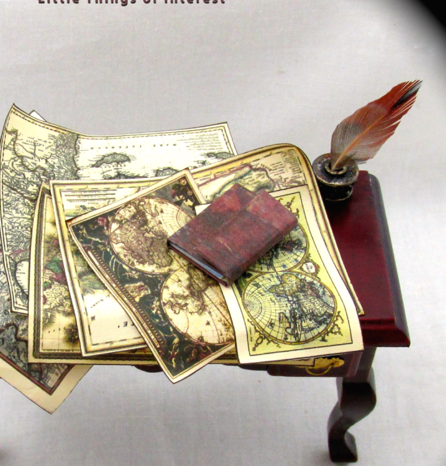 Journal Of Ancient Maps 1:12 Scale Colorful Illustrated Miniature Dollhouse Book